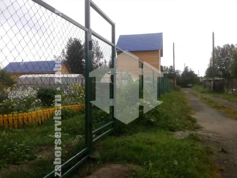 Забор из сетки рабицы секциями 44 метра